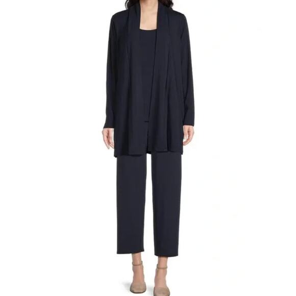 Eileen Fisher Black Open Front Cardigan - Picture 3 of 12